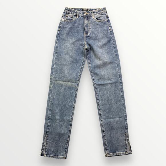 Boohoo Jeans High Waist Straight Leg Denim Women’s US 4 Blue - Picture 2 of 6